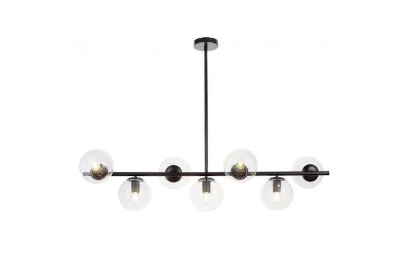 Lampadario a sospensione di design moderno sfere in vetro FREDICA W7 Nero