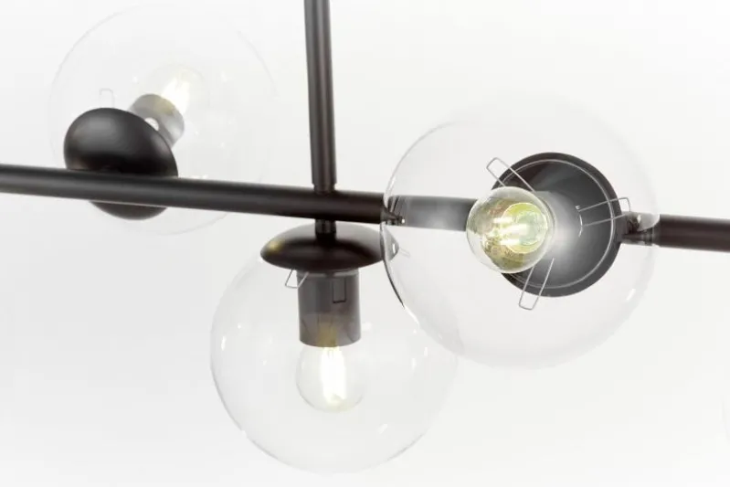 Lampadario a sospensione di design moderno sfere in vetro FREDICA W7 Nero