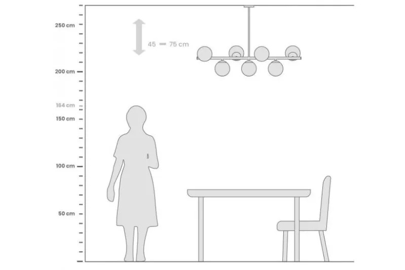 Lampadario a sospensione di design moderno sfere in vetro FREDICA W7 Nero