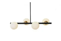 Lampadario a sospensione di design moderno 4 sfere in vetro TORICA W4 Nero Oro