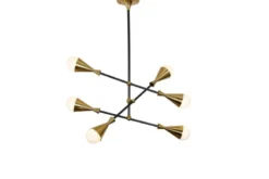 Lampadario a sospensione di design moderno VALPINA W6 Nero Ottone
