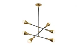 Lampadario a sospensione di design moderno VALPINA W6 Nero Ottone