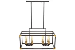 Lampadario a sospensione di metallo in colore nero con ottone WALDORF W8