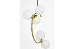 Lampadario a sospensione in metallo ottone e sfere in vetro BONIO W6