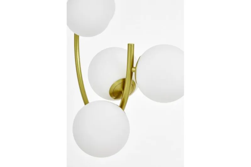 Lampadario a sospensione in metallo ottone e sfere in vetro BONIO W6