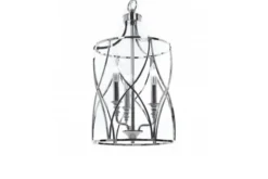 Lampadario a sospensione in stile art déco di metallo cromato ELMONT W3