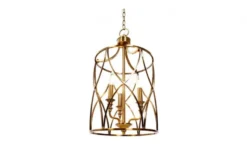 Lampadario a sospensione in stile art déco di metallo ottone ELMONT W3