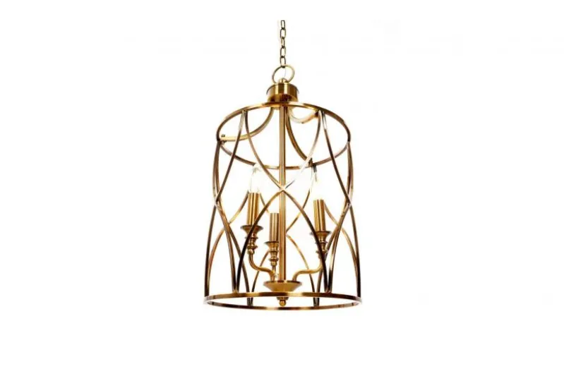 Lampadario a sospensione in stile art déco di metallo ottone ELMONT W3