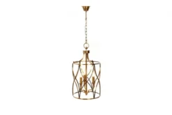Lampadario a sospensione in stile art déco di metallo ottone ELMONT W3