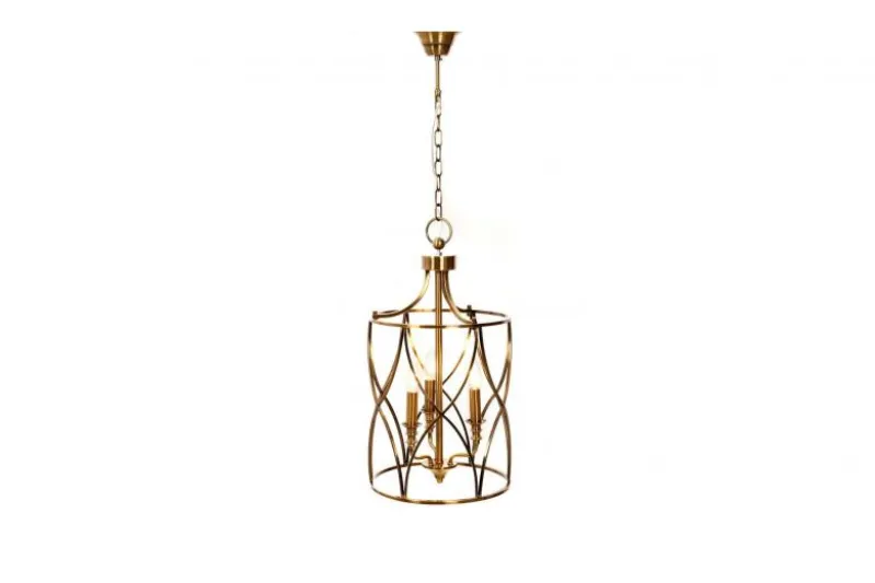 Lampadario a sospensione in stile art déco di metallo ottone ELMONT W3