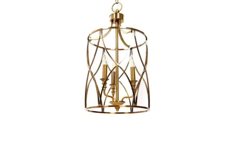 Lampadario a sospensione in stile art déco di metallo ottone ELMONT W3
