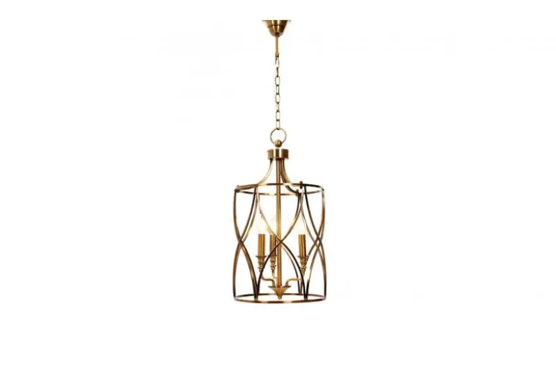 Lampadario a sospensione in stile art déco di metallo ottone ELMONT W3