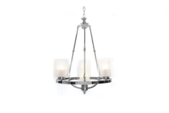 Lampadario a sospensione in stile industriale vintage di metallo colore Cromo SANTINI W4