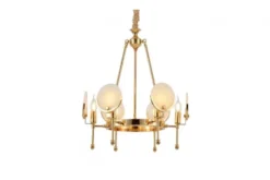 Lampadario a sospensione moderno con cristalli di metallo colore oro MONTEGO W6