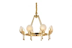 Lampadario a sospensione moderno con cristalli di metallo colore oro MONTEGO W8
