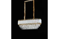 Lampadario a sospensione moderno cristalli bianco e oro MAZINI PRO