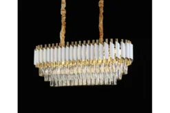 Lampadario a sospensione moderno cristalli bianco e oro MAZINI PRO