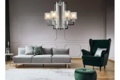 Lampadario a sospensione moderno di metallo colore cromo MANHATTAN