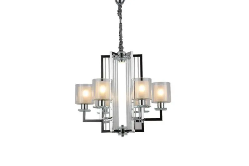 Lampadario a sospensione moderno di metallo colore cromo MANHATTAN