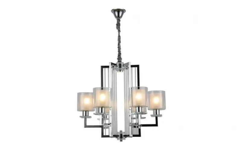 Lampadario a sospensione moderno di metallo colore cromo MANHATTAN