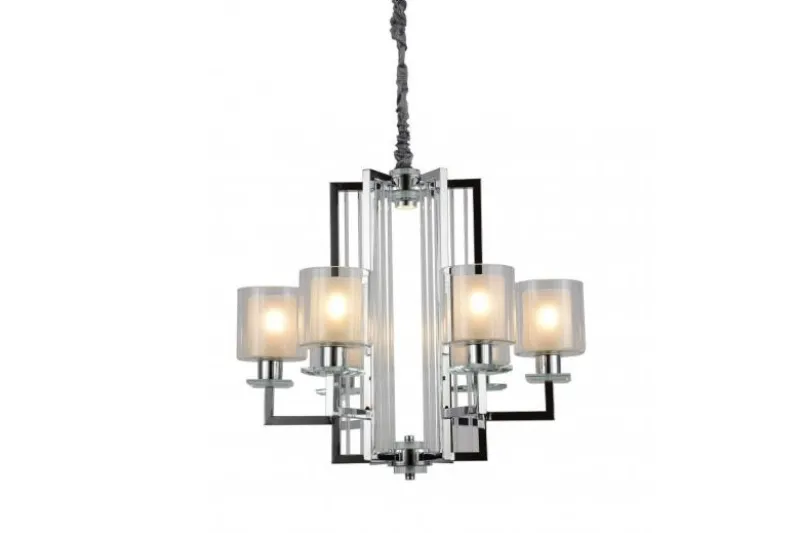 Lampadario a sospensione moderno di metallo colore cromo MANHATTAN