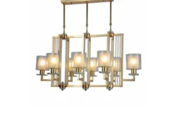 Lampadario a sospensione moderno di metallo colore oro MANHATTAN PRO