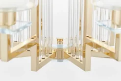 Lampadario a sospensione moderno di metallo colore oro MANHATTAN W8