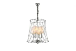 Lampadario a sospensione moderno in gabbia di metallo colore cromo BERTON