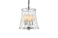 Lampadario a sospensione moderno in gabbia di metallo colore cromo BERTON