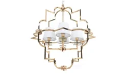 Lampadario a sospensione moderno in metallo colore oro con paralume bianco BALTIMORE W4