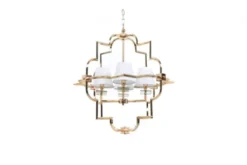 Lampadario a sospensione moderno in metallo colore oro con paralume bianco BALTIMORE W4
