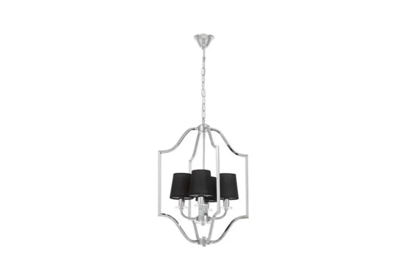 Lampadario a sospensione moderno nero e cromato ORLANDO W4
