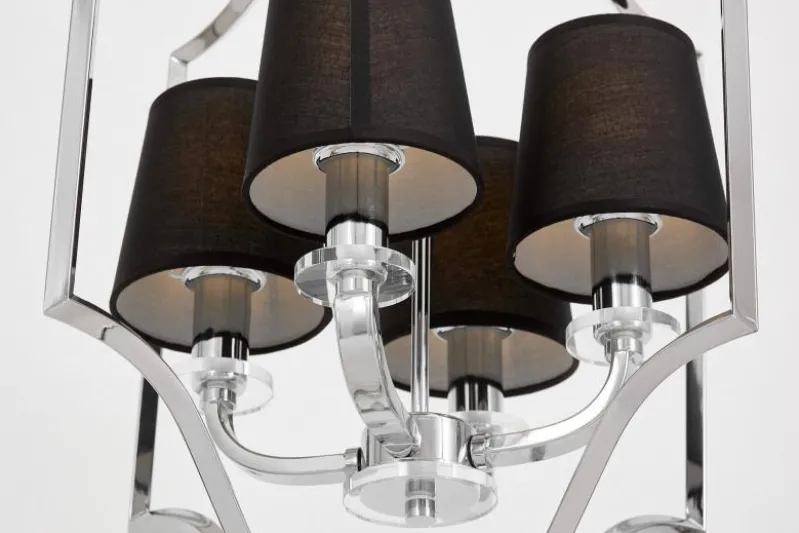 Lampadario a sospensione moderno nero e cromato ORLANDO W4