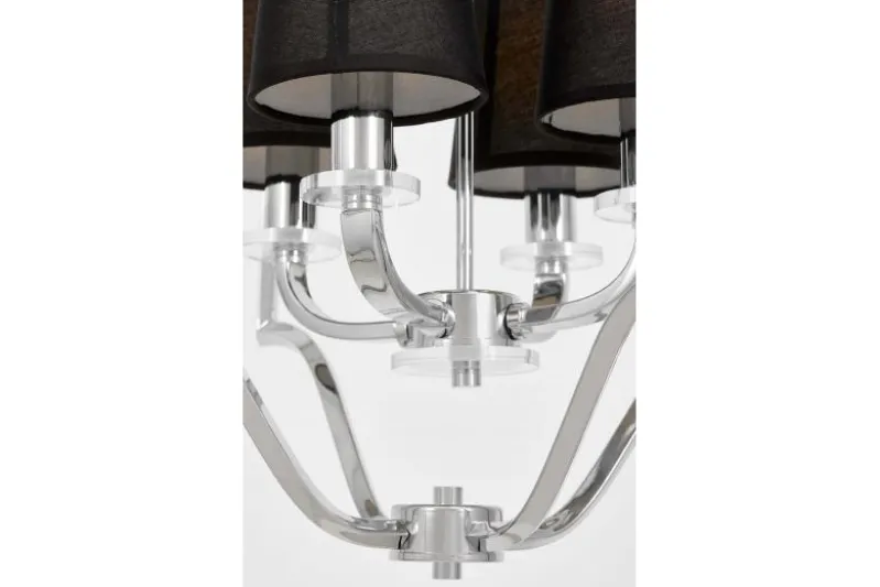 Lampadario a sospensione moderno nero e cromato ORLANDO W4