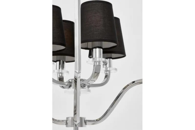 Lampadario a sospensione moderno nero e cromato ORLANDO W4