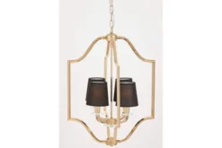 Lampadario a sospensione moderno nero e dorato ORLANDO W4
