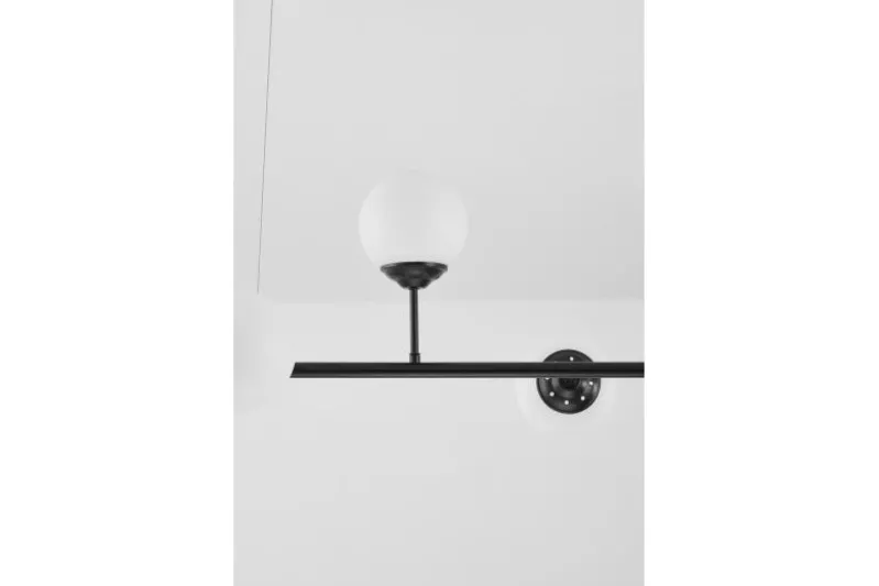 Lampadario a sospensione nero 2 attacchi a soffitto 6 sfere FINO W6