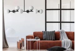 Lampadario a sospensione nero 8 sfere FINO W8