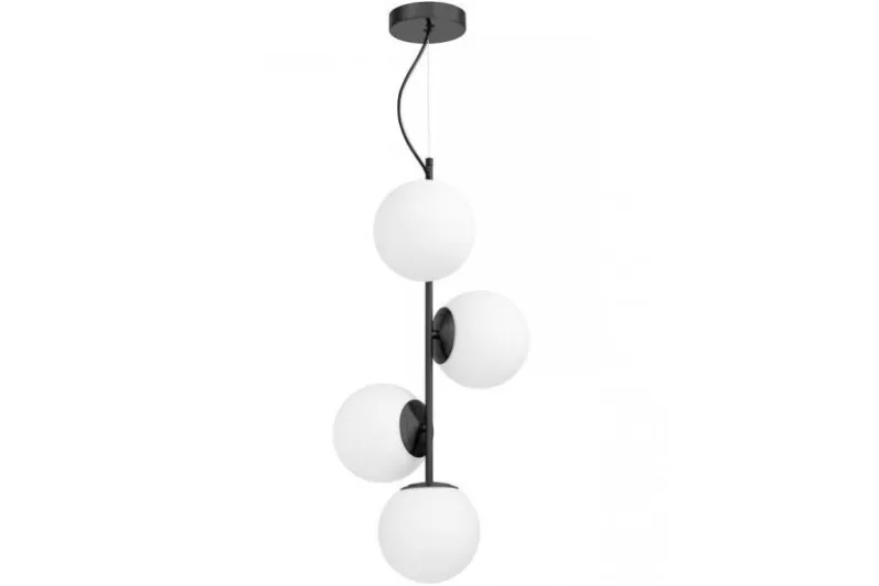 Lampadario a sospensione nero 4 sfere STELVIO W4