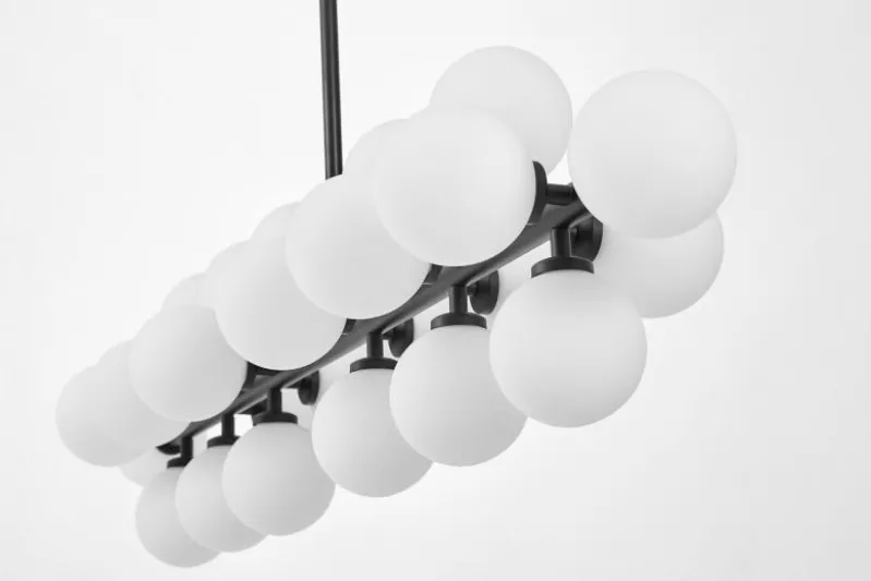 Lampadario a sospensione sfere asse orizzontale nero PETRICA W24