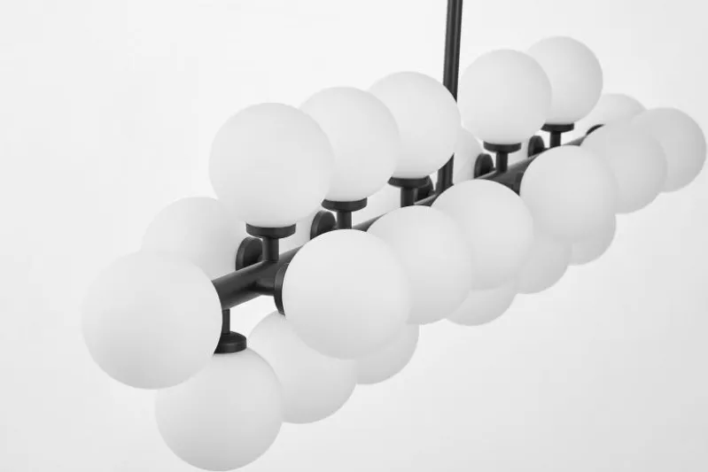 Lampadario a sospensione sfere asse orizzontale nero PETRICA W24