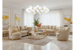 Lampadario a sospensione 40 sfere dorato MARSIADA W40
