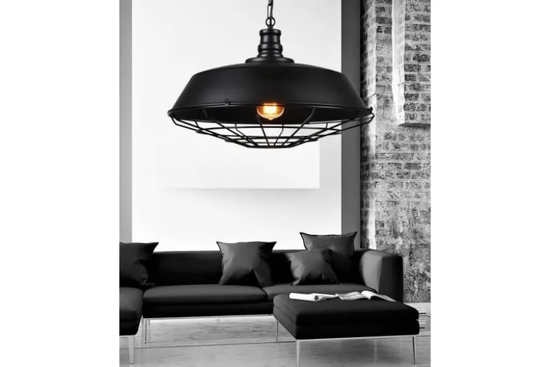 Lampadario a sospensione stile industriale Arigio D45 Nero