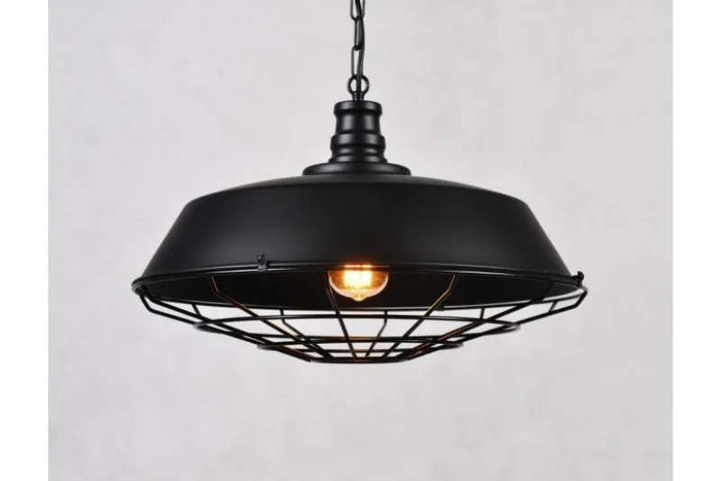 Lampadario a sospensione stile industriale Arigio D45 Nero