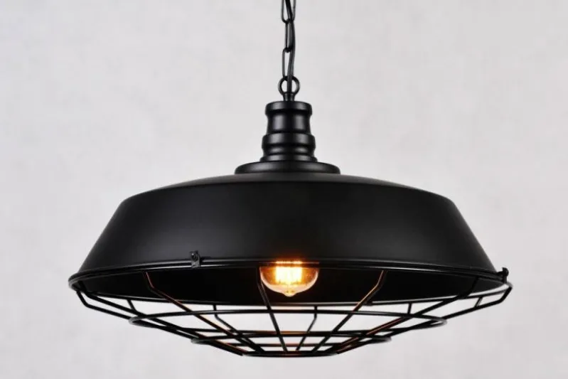Lampadario a sospensione stile industriale Arigio D45 Nero