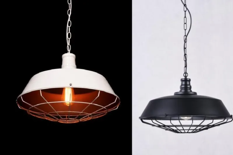 Lampadario a sospensione stile industriale Arigio D45 Nero