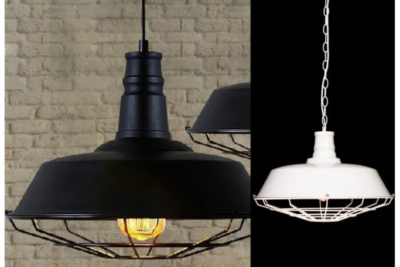 Lampadario a sospensione stile industriale Arigio D45 Nero
