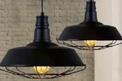 Lampadario a sospensione stile industriale Arigio D45 Nero