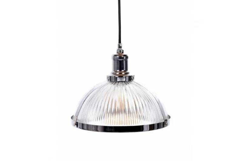Lampadario a sospensione stile industriale Brico Cromato