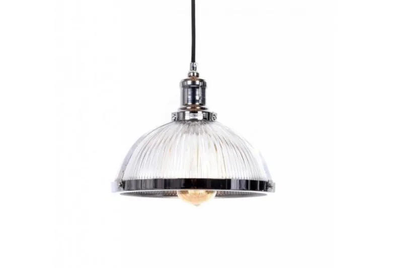Lampadario a sospensione stile industriale Brico Cromato